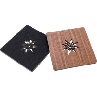 Walnut coaster with felt back and edelweiss cut-out