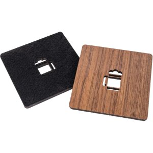 Walnut coaster with felt back and cut-out beer mug