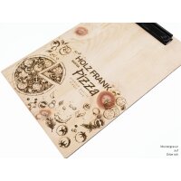 Clipboard with wooden clamp made from Swiss stone pine wood