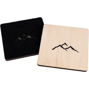 Zirbenholz Untersetzer mit Filzrücken | Natürlich Duftend | Ausschnitt Berge