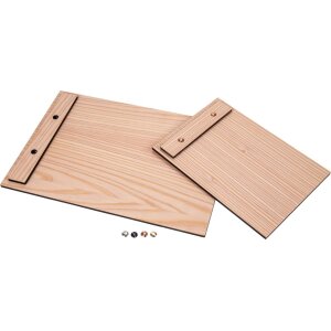 Klemmbrett mit Holzklemme aus Lärchen Holz DIN A4 Schraubenfarbe Schwarz