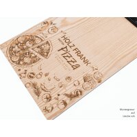 Klemmbrett mit Holzklemme aus Lärchen Holz DIN A4 Schraubenfarbe Schwarz