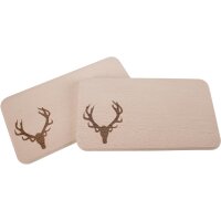 Schneidebrett FSC® Erle 22,5 x 12,5 cm - Hirsch Geweih