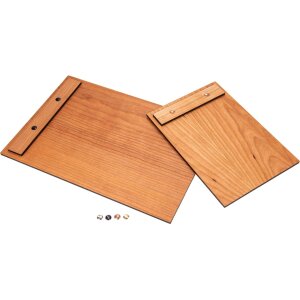 Clipboard with wooden clamp made of oiled cherry wood