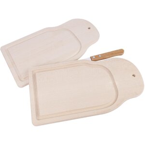 Cutting board with knife slot / knife board 28 x 15 x 1 cm made of FSC® maple