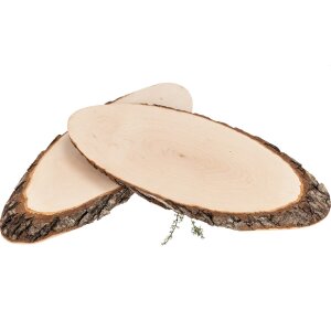 Baumscheibe oval aus FSC® Erlenholz ca. 46 - 56 x 2 cm | Rindenscheibe geölt