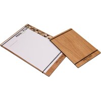 Wooden clipboard made of FSC® oiled oak with elastic...