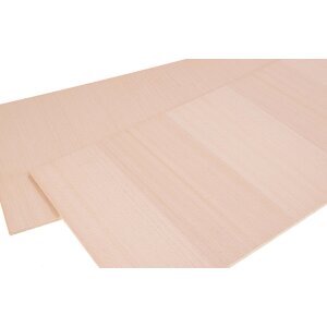 Beech veneer plywood, A/B quality, 5 mm, MDF core, laser-compatible raw 1000 x 600 mm (+/-2 mm)