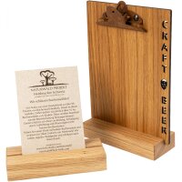 Wooden table stand for clipboards - oak - slot 5 mm DIN A5 16 x 6.5 x 3 cm oiled