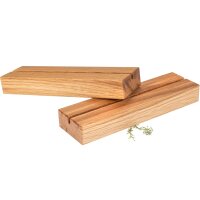 Holz Tischaufsteller für Klemmbretter DIN A4 aus Eiche geölt - Schlitz 5 mm - 22 x 6,5 x 3 cm