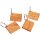 Wooden key ring made of oiled FSC® cherry - Rectangular shape - 4.5 x 3.5 x 0.5 cm
