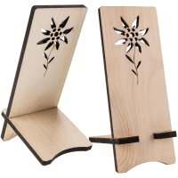 Zirbenholz Handyhalter mit Edelweiß Design |...