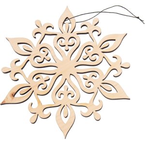 Handgefertigter Weihnachtsstern aus duftender Zirbe an Goldkordel - 23 cm Flamme