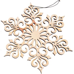Handgefertigter Weihnachtsstern aus duftender Zirbe an Goldkordel - 23 cm Filigran