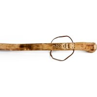 Rustic walking stick / shepherds crook with hand-carved...