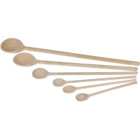 Wooden cooking spoon made of beech wood with round bowl