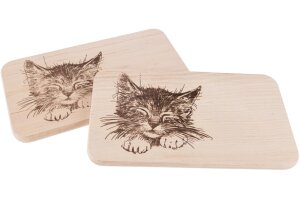 Cutting board FSC® alder 22.5 x 12.5 cm - Cat