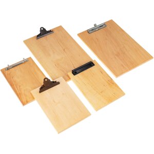 Klemmbrett aus 12mm FSC® Erle Massivholz | Viele Varianten