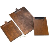 Klemmbrett aus 12mm FSC® Erle Massivholz in Nussbaum...