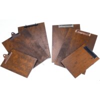 Klemmbrett aus 12mm FSC® Erle Massivholz in Nussbaum...