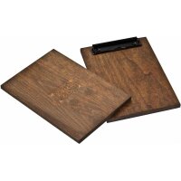 Klemmbrett aus 12mm FSC® Erle Massivholz in Nussbaum Farbe