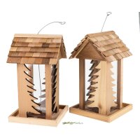 Weatherproof bird feeder made of cedar wood - with...