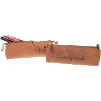 Leather pencil case in dark brown - pencil case for pens and writing utensils