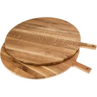 Schneidebrett rund aus geölter Eiche mit Griff...