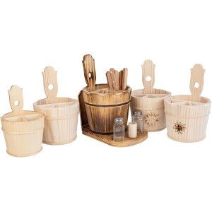 Spruce cutlery container - Robust cutlery barrel for storing cutlery