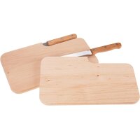 Schneidebrett mit Messerschlitz - Messerbrett aus FSC® Erle 26 x 15,5 x 1,2 cm