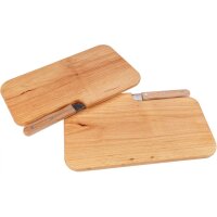 Schneidebrett mit Messerschlitz - Messerbrett aus FSC® Erle 26 x 15,5 x 1,2 cm