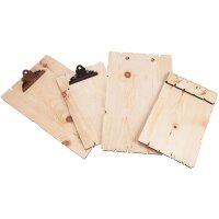 Gehacktes Zirbenholz Klemmbrett im Used Look