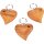 Cherry wood key ring - curved heart in heart
