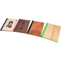 High-quality wooden menu / guest book with practical...