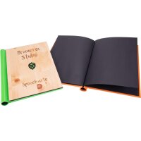 Hochwertige Holz-Speisekarte / Gästebuch mit praktischem Klemmbinder-System