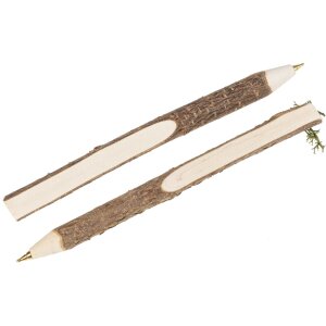 Hazelnut wood branch ballpoint pen with bark - A piece of nature in your hand