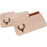 Alder knife board 26 x 15 x 1.2 cm with branding motif