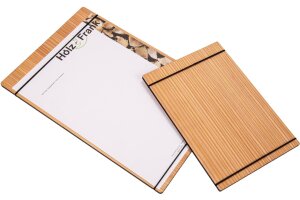 Wooden clipboard made of larch with elastic bands