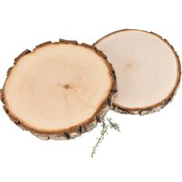 Baumscheibe aus Erle 19 - 21 x 2,5 cm - Rindenscheibe rund