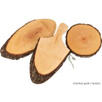 Baumscheibe aus Erle 19 - 21 x 2,5 cm - Rindenscheibe rund