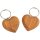 Flacher Holz-Schlüsselanhänger in Herzform | Geölte Kirsche 3,9x3,7x0,9cm