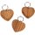Flacher Holz-Schlüsselanhänger in Herzform | Geölte Kirsche 3,9x3,7x0,9cm
