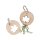 Round tree disc keyring with maple leaf motif