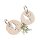 Round tree disk keyring with bird motif