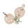 Round tree disk key ring with flower motif