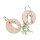 Round tree disk keyring with beetle motif