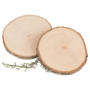 Kleine Baumscheibe aus Erle 6 - 9 x 0,8 cm - Rindenscheibe rund