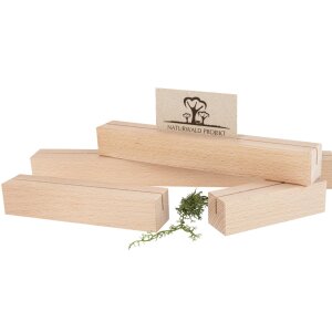 Tischaufsteller aus Buchenholz 3x3 cm – Natürliches Tischdisplay