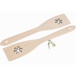 Beech wood spatula with laser cut-out - snowflake