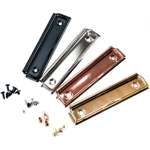 Klemmbrett-Klemme 120 mm – Drahtbügel-Klemmmechanik in Schwarz, Silber, Gold oder Kupfer